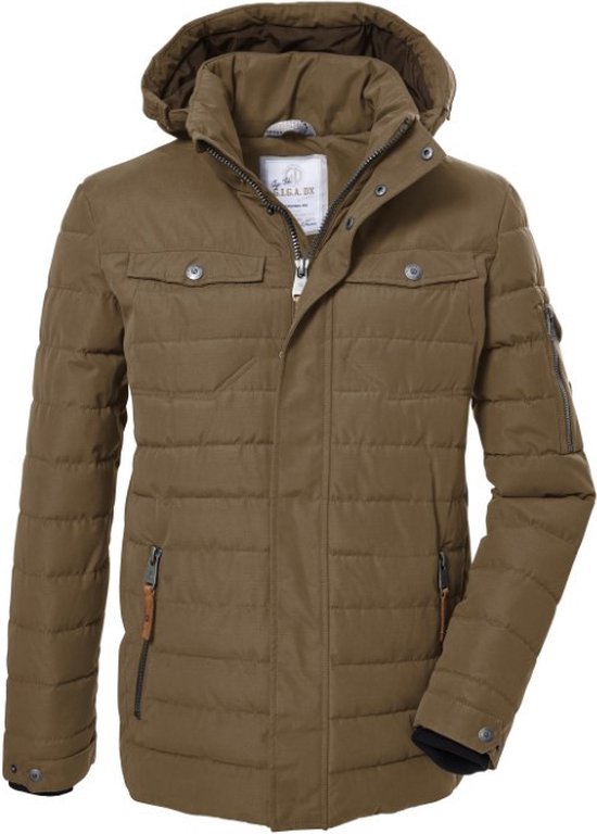 Killtec heren winterjas - Padded/gewatteerde winterjas heren - camel - 40884 - maat XL