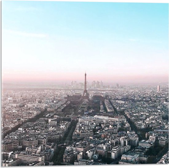 Acrylglas - Parijs - Eiffeltoren - Stad - Gebouwen - Kleuren - 50x50 cm Foto op Acrylglas (Met Ophangsysteem)