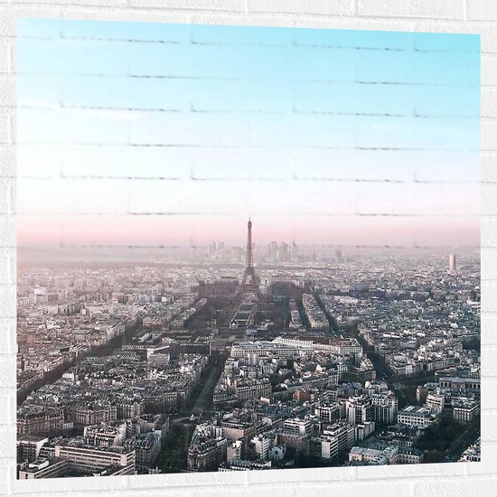 Muursticker - Parijs - Eiffeltoren - Stad - Gebouwen - Kleuren - 100x100 cm Foto op Muursticker