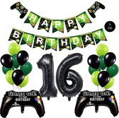 Snoes Mega Game Gamers Helium Verjaardags Ballonnen Feestdecoratie Black Cijfer Ballon nr 16