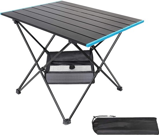 Table de camping avec dessus de table en aluminium, table de