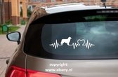 Australian shepherd 3 x – autosticker - sticker voor raam auto deur muur laptop - heartbeat –- ras - hondensticker - hondenlijn - Doglove - Abany quality design