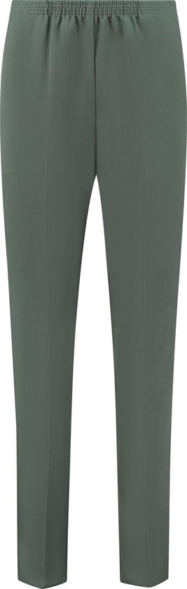 Coraille dames broek, Anke met elastische tailleband, groen, maat 44 (maten 36 t/m 52) stretch, fijne kwaliteit, zonder rits, steekzakken