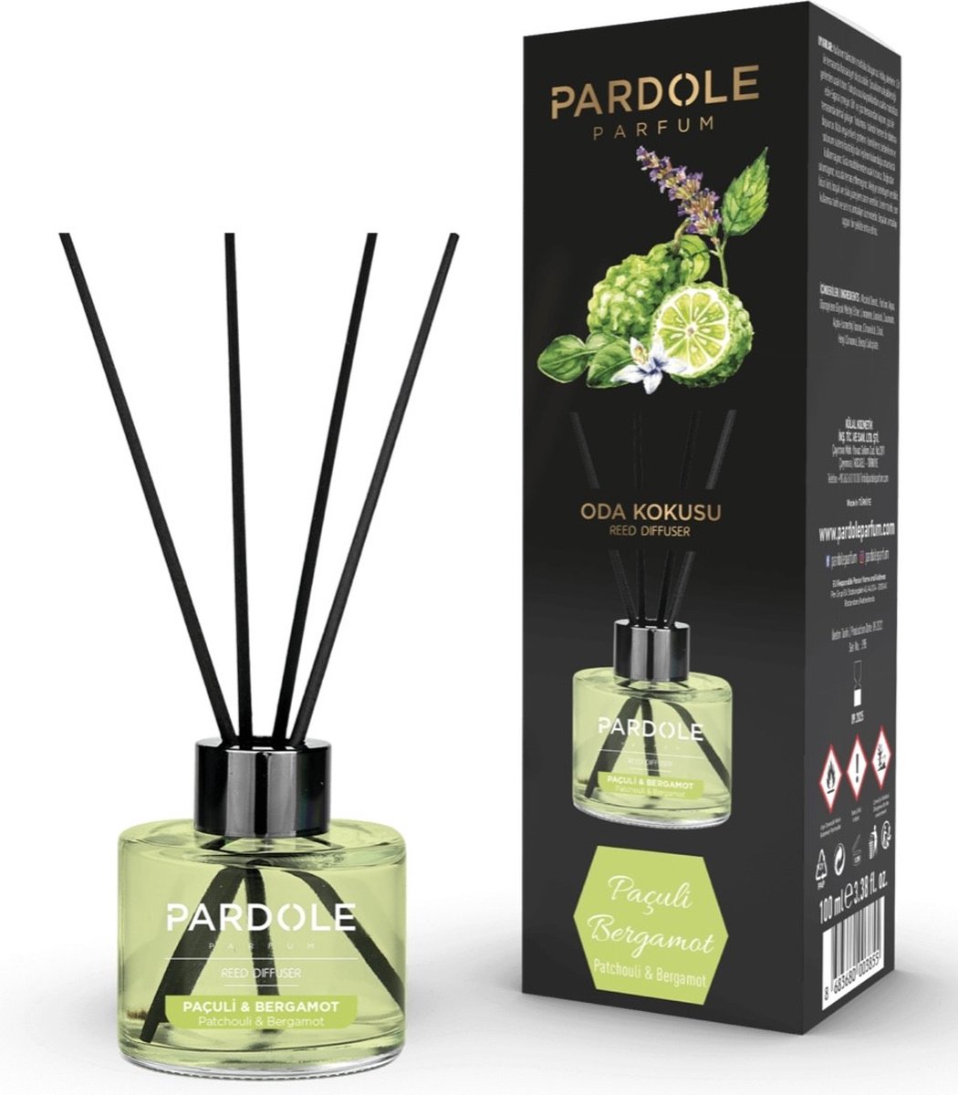 Pardole Patchouli & Bergamot Geurstokjes - Huisparfum - Huisgeur 145ML