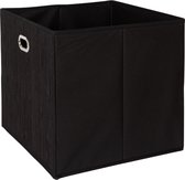 Opvouwbare Bamboe Opbergdoos / Mand - Zwart - Foldable Bamboo Storage box - 31 x 31 x 31 cm - handige inkeping - Ideaal voor in een vakkenkast