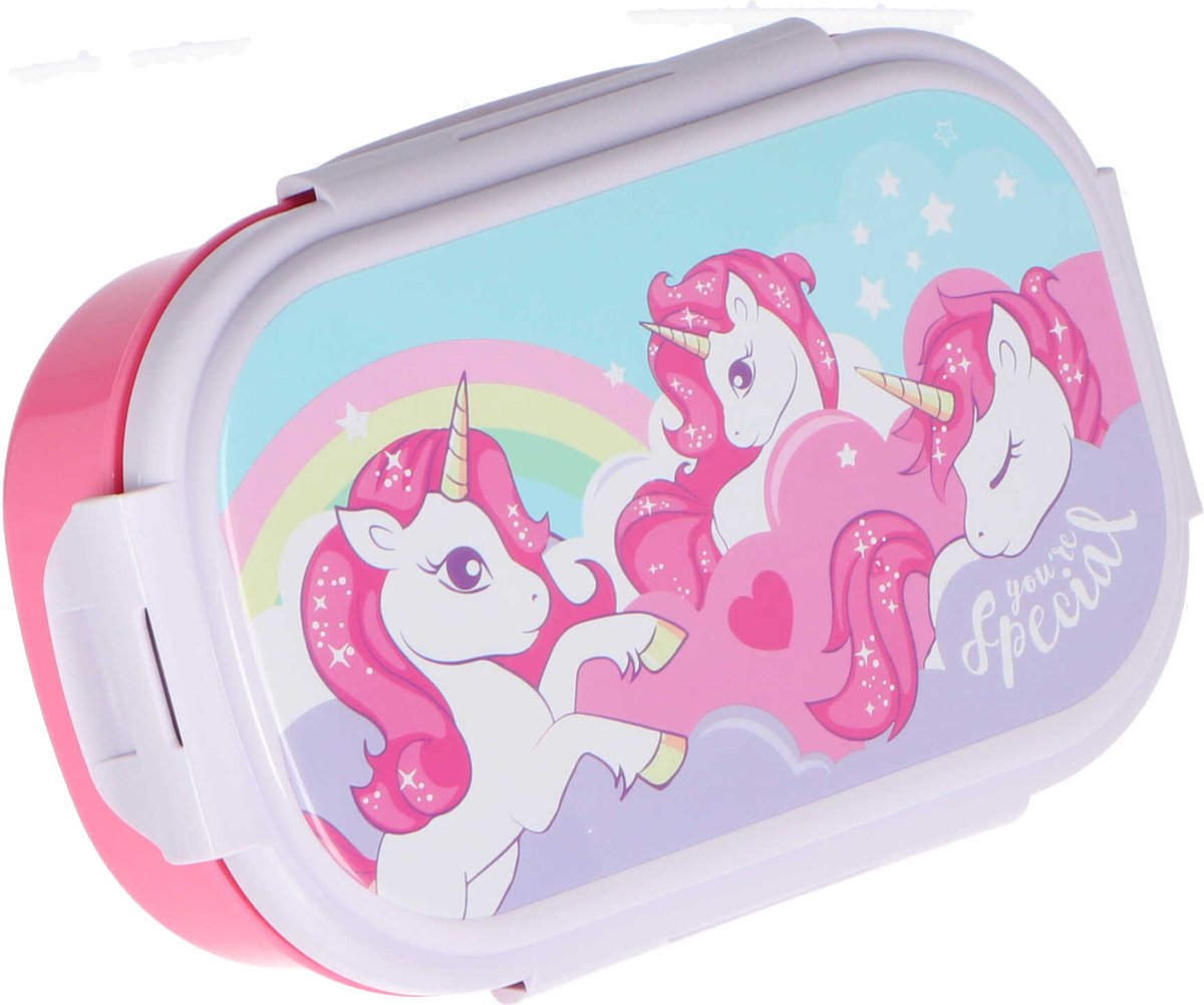 Goedkoopste Unicorn Lunchbox met bestek - Eenhoorn Broodtrommel
