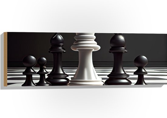 Schaakstukken in kistje - koning 77mm - Essenhout