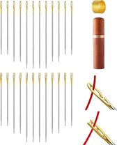 28 Stuks Boekbinderei Gereedschapsset Boekbinders Starterset Groot Oog Gebogen Naalden Gewaxt Draad Clipper Botten Map Papier Creaser Binder Clips Greep Ahle Herrscher Voor Handgemaakt Boek