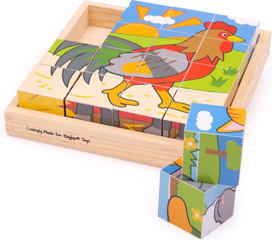 Afbeelding van het spel Bigjigs Farm Cube Puzzle