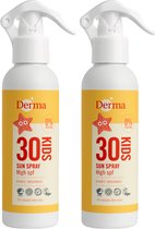 Derma Sun Kids zonnebrand spray SPF 30 - 2 x 200 ml - voor kinderen