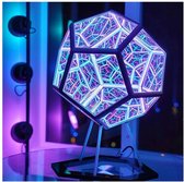 Klierdingetjes Interactieve Infinity Mirror - Dodecahedron Nachtlamp - Geluidsgeactiveerd - RGB Kleurrijk - USB Aangedreven - Decoratieve Verlichting voor Slaapkamer en Ruimte