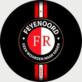 Feyenoord Schilderij - Geen Woorden Maar Daden 1 - Voetbal - Muurcirkel - Poster - Wanddecoratie op Aluminium (Dibond) - 60x60cm - Inclusief Gratis Ophangsysteem