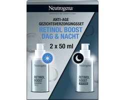 Neutrogena Retinol Boost 2-delige set, dag- en nachtcrème, anti-aging formule voor een beschermende, jong en gezond uitziende huid, 2 x 50 ml
