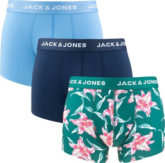 Jack & Jones Boxershorts Heren Microfiber JACFLORAL Trunks 3-Pack