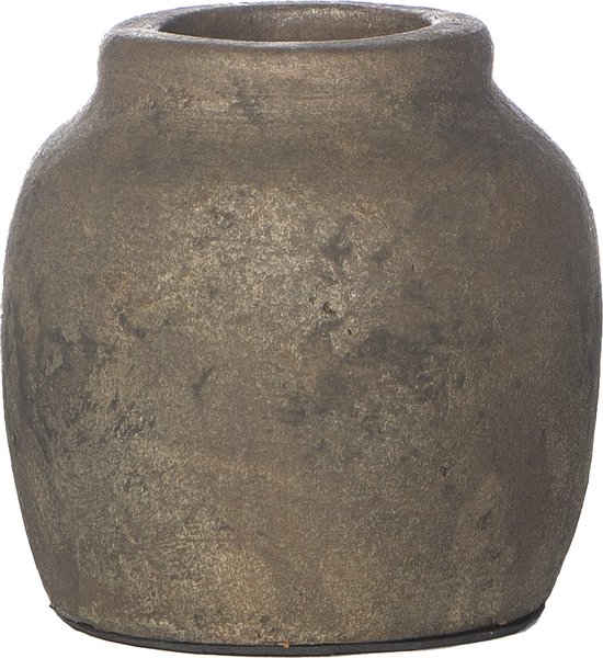 STILL Kleine Vaas - Pot - Aardewerk - Cooper Brown - Zwart - 12x12 cm