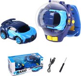 DrPhone MiniCars1 – 2.4 GHz Bestuurbare Mini Auto Voor Kinderen – Bestuurbare Auto Met Horloge Station – Met Horloge Controller – Blauw