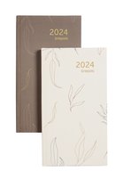 Brepols Agenda 2024 • Interplan 6t • Tropical Flowers • Hardcover • 9 x 16 cm • 1week/2 pagina's • Crème