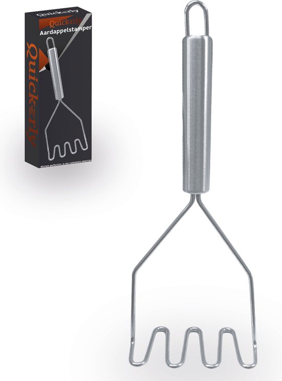 2 X Verchroomde Metalen Aardappelstamper - Pureestamper Voor De Keuken Aardappelstamper Aardappelstamper 35 Cm
