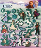 Disney Frozen - Foam stickers 22 stuks met blauw metallic effect - knutselen - verjaardag - kado - cadeau - Elsa - Anna - Olaf - prinsessen