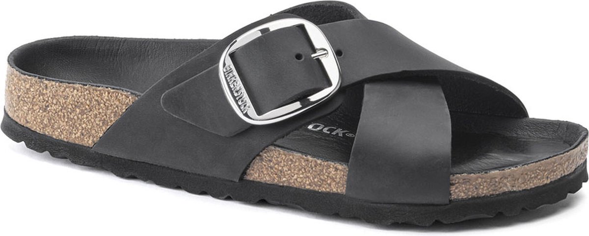 Birkenstock Siena Big Buckle Slippers Dames Zwart