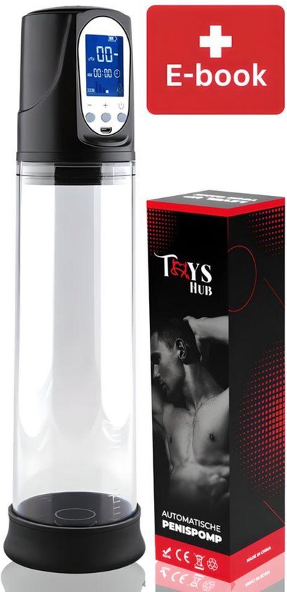 Toys Hub® Automatische Penispomp Deluxe - Met 2 Penisringen - Elektrisch - USB Oplaadbaar - LED Scherm - Sex Toys voor Mannen - Penis Vergroter'