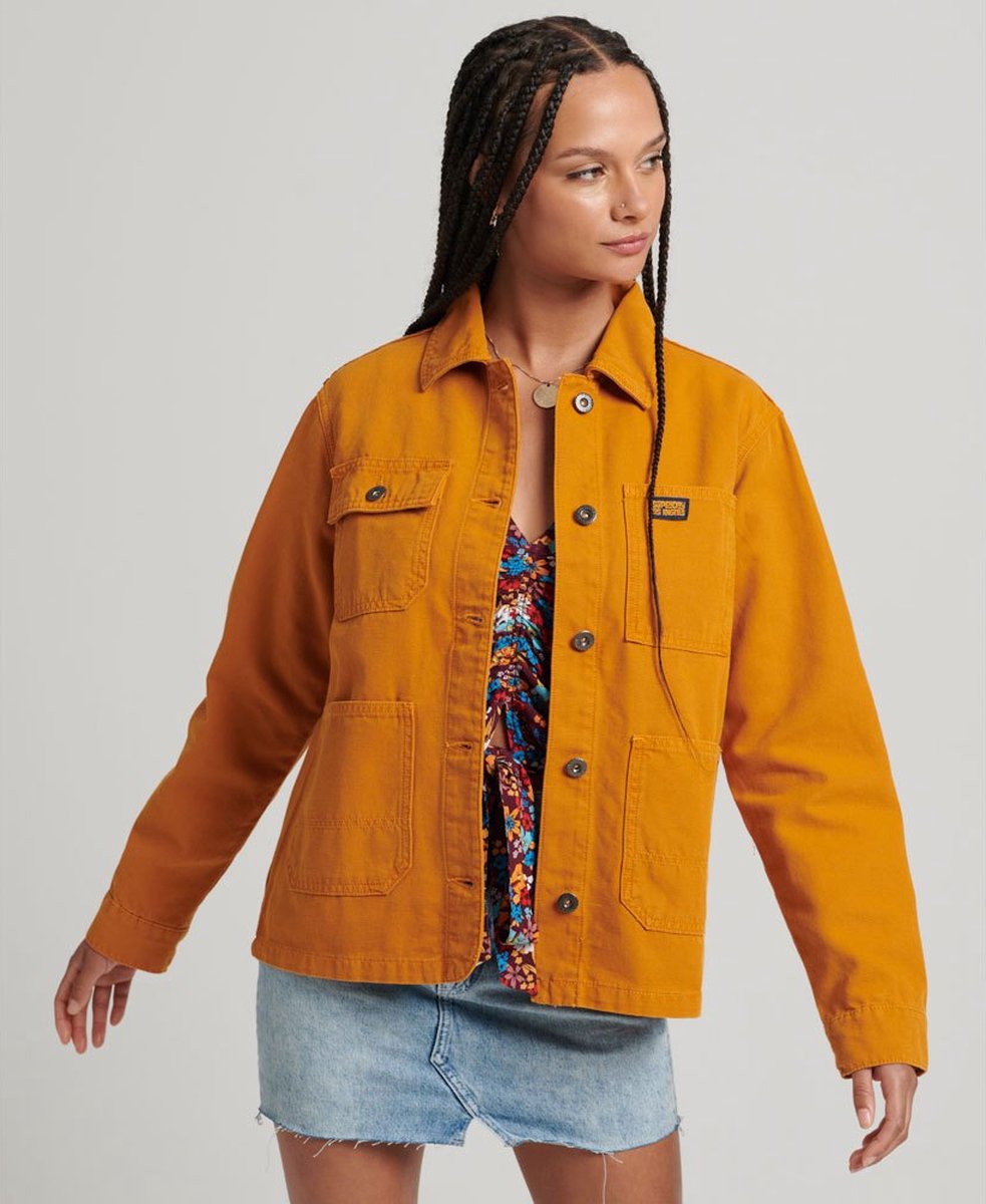 Superdry Vintage Chore jack van biologisch katoen Dames Buitenjassen Bruin