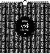 Zoedt kalender 2024 - weekkalender - 21x21cm - ringband - zwart wit