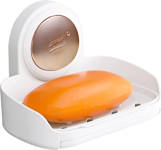 iDesign Basic zeephouder met zuignap voor de douche, van duurzaam kunststof met twee