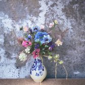 Seta Fiori - Roze blauw boeket - kunst boeket- kunst bloemen - 50cm -