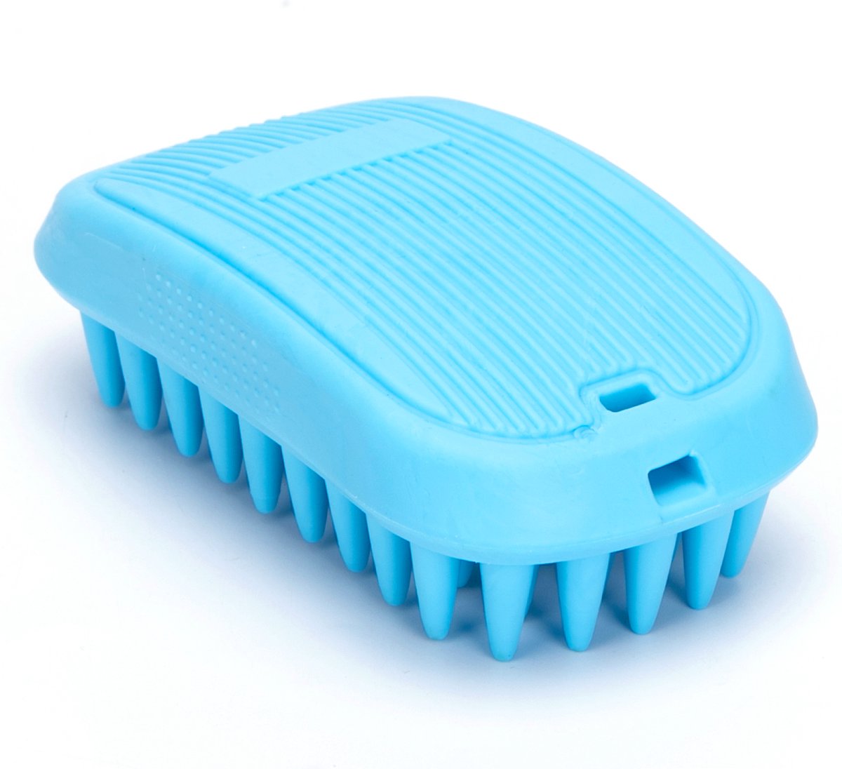 Nobleza Massageborstel - Dierenborstel - Hondenborstel - Kattenborstel - Rubberen borstel - Blauw