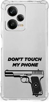 Cover Case Xiaomi Redmi Note 12 Pro Plus Telefoonhoesje met doorzichtige rand Pistol Don't Touch My Phone