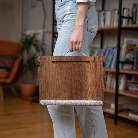 KDD Laptopbureau met kussen, laptoptafel met opbergruimte voor bed en bank, verstelbare schootkussenstandaard met antislipstrip en sleuf voor mobiele telefoon/ tablet voor thuiskantoor, universiteit