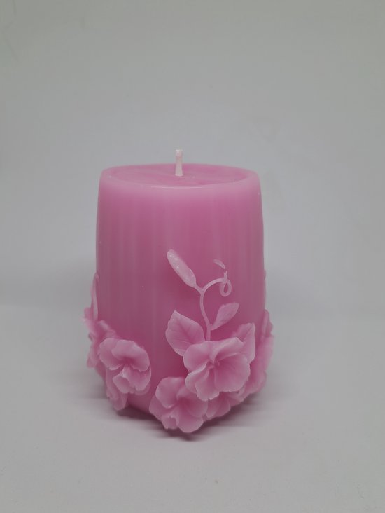 Bloemvaas stomp kaarsen serie roze