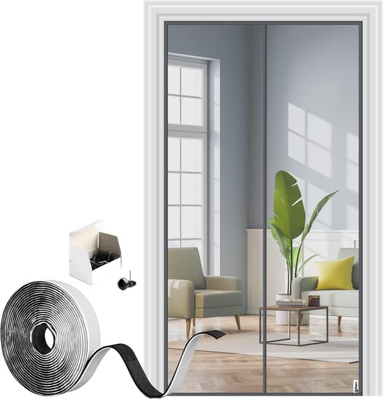 Magnetische Hordeur Deur,205x240cm Insectenbescherming vliegengordijn, Automatisch Sluiten Eenvoudig te Monteren,voor balkon-, woonkamer- en terrasdeur