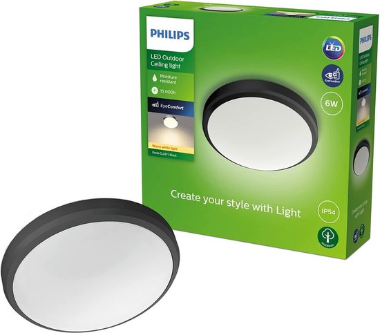 Philips Doris Plafond-Noir-IP54