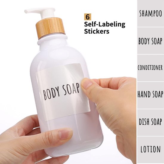 RISAKOGO Zeepdispenser, wandbevestiging zonder boren, set van 3, 500 ml, zeepdispenser, wand, shampoodispenser, douche, afwasmiddeldispenser, shampoodispenser voor keuken, badkamer, zwart 2
