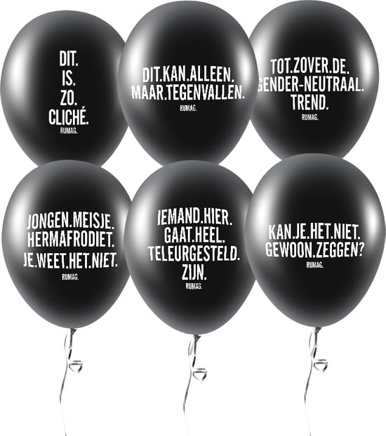 Rumag Ballonnen - Gender reveal - Zwarte ballonnen met grappige leuke tekst