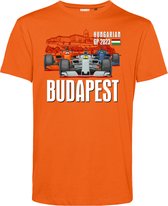 T-shirt Hungarian GP Budapest 2023 | Formule 1 fan | Max Verstappen / Red Bull racing supporter | Oranje | maat XS