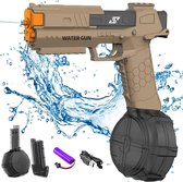 Pistolet à eau électrique - Groot et Klein réservoir - couleur marron - Pistolet à eau électrique - Pistolet à eau automatique - Glock à Water - speelgoed Waterglock - Aquablaster - Cadeau d'été ultime
