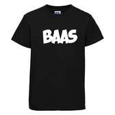 Baas T-shirt | Grappige tekst | T-shirt tekst | Kids | Kinder | Kinderen | Stoer shirt | Tshirt | Zwart Shirt | Kindershirt | Maat 1-2 jaar