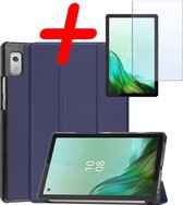 Hoesje Geschikt voor Lenovo Tab M9 Hoes Case Tablet Hoesje Tri-fold Met Screenprotector - Hoes Geschikt voor Lenovo Tab M9 Hoesje Hard Cover Bookcase Hoes - Donkerblauw