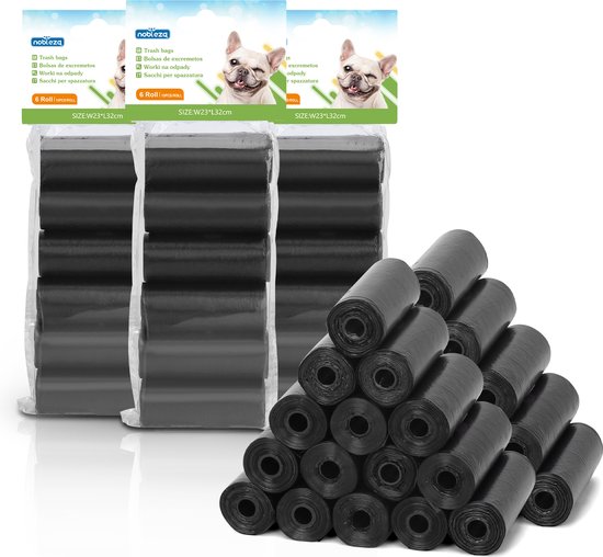 Nobleza 48ISD - Sacs à crottes de chien - 1080 pièces - 32 x 23 cm - Zwart