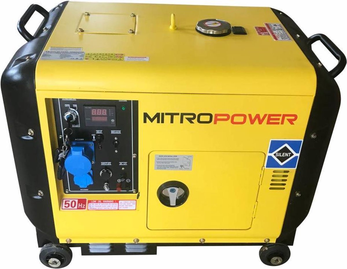 zand afbetalen Extreem Mitropower Mitropower Aggregaat - Diesel - met afstandsbediening - MP6000S  | bol.com
