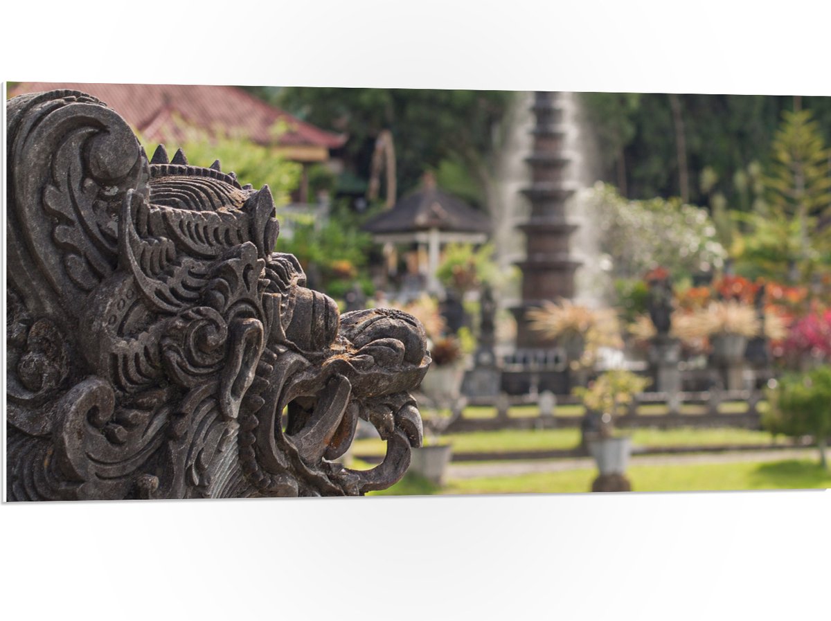 PVC Schuimplaat - Beelden en Fonteinen in Bali - 100x50 cm Foto op PVC Schuimplaat (Met Op