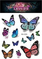 Levensechte 3D Vlinder Tattoo - Verwijderbare tatoeage - Temporary tattoo - Plak tattoos - Festival outfit tattoos - Tijdelijke Tattoos volwassenen kinderen meisjes - Nep Fake Tattoos - 15 cm x 10,5 cm