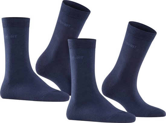Vier effen donkerblauwe sokken van Esprit, met subtiel logo op de kuit.
