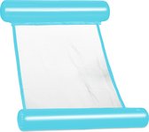 Relaxdays waterhangmat - luchtbed met net - luchtmatras zwembad met gaas - opblaasbaar - blauw