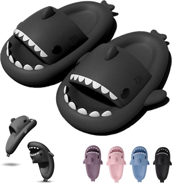 Geweo Shark Slippers - Shark Dias - Shark Chaussons de bain - EVA - Gris foncé - Taille 3940