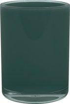 MSV Badkamer drinkbeker/tandenborstelhouder Aveiro - PS kunststof - donkergroen - 7 x 9 cm