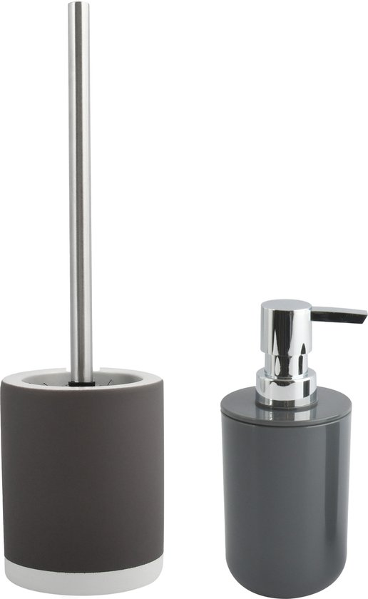 MSV Toiletborstel in houder 38 cm/zeeppompje 260 ml set Moods